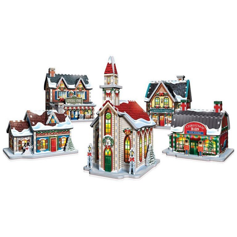 Puzzle 3D Wrebbit - Christmas Village, 116 piese (61358)