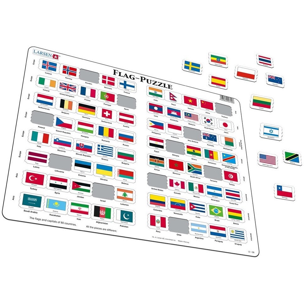 Puzzle Larsen - Flags, 80 piese (49458)