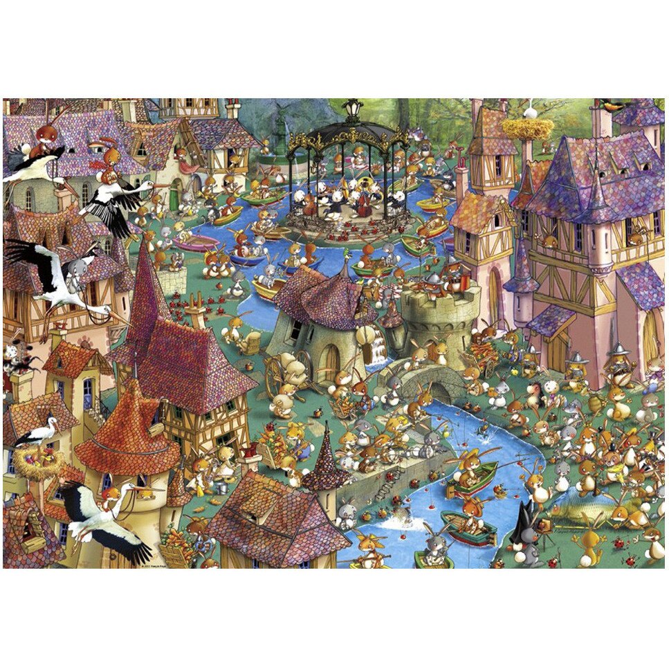 Puzzle Heye - Francois Ruyer: Bunnytown, 1.000 piese (10804)