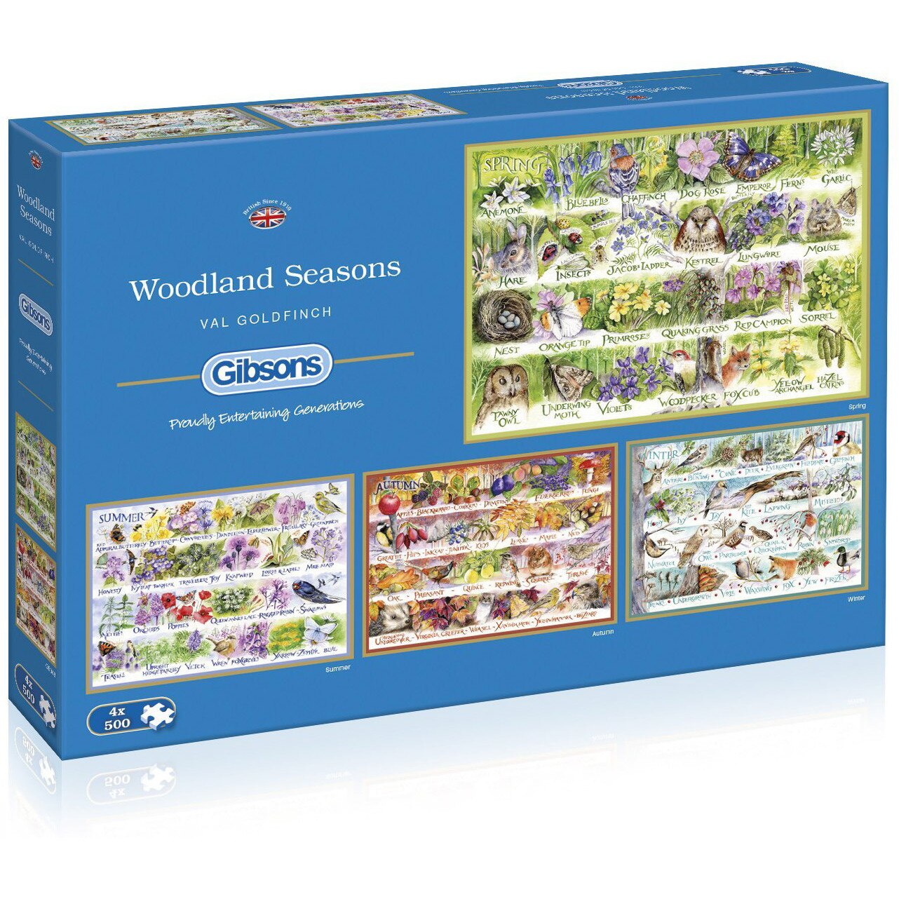 Puzzle Gibsons - Woodland Seasons, 4x500 piese (65101)