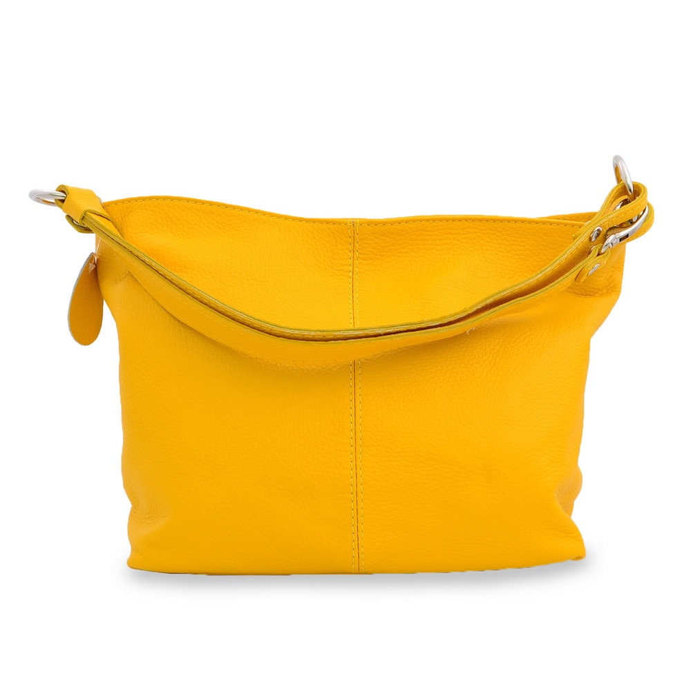Geanta casual Pure Morning, de dama, piele naturala, culoare galbena
