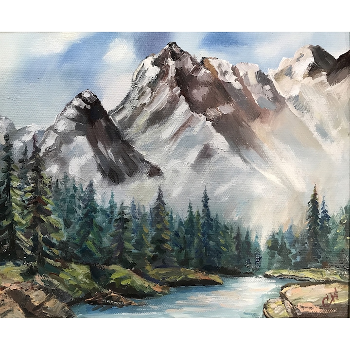 Картина с маслени бои Снежна планина 34x30 см от Арт ателие и галерия PenichArt