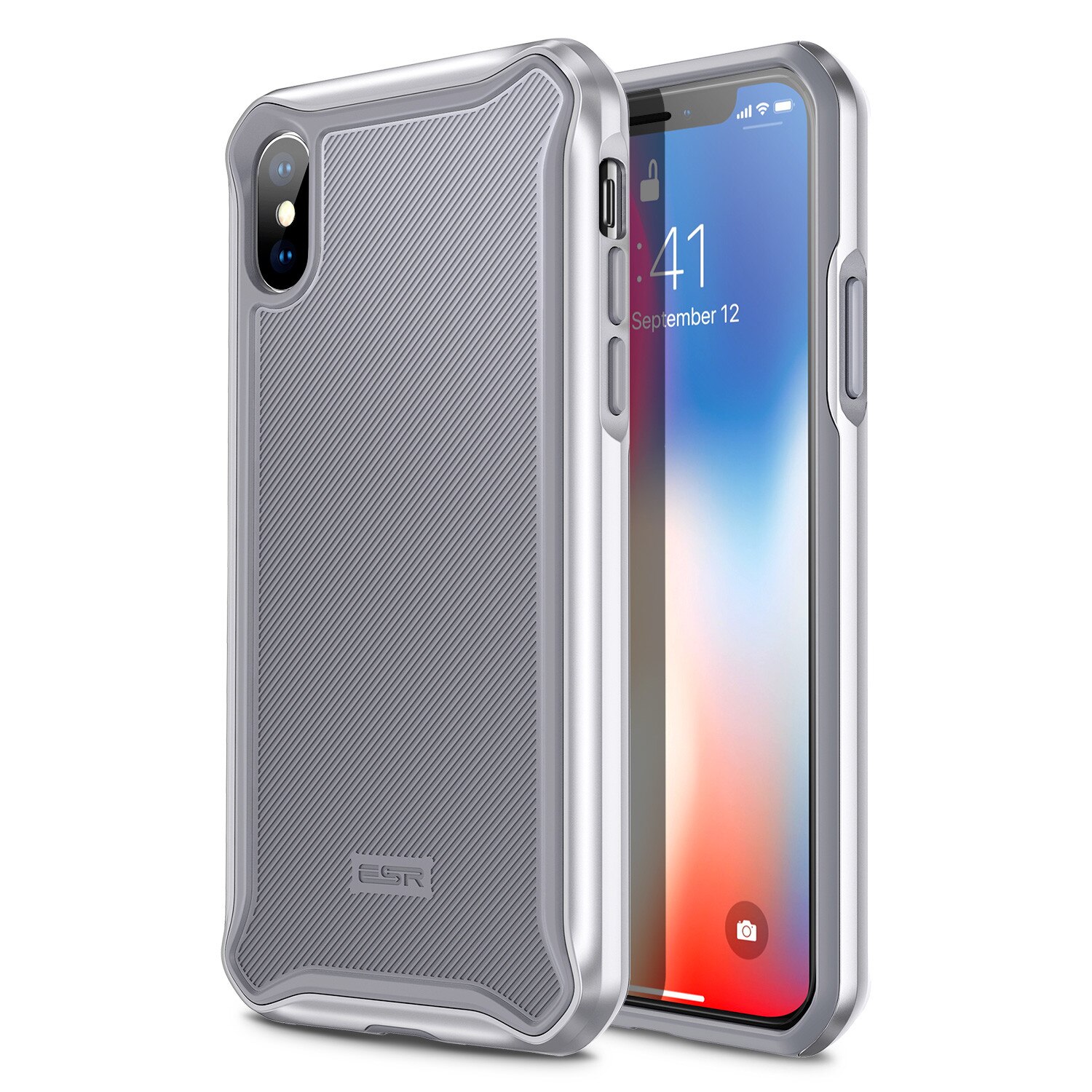 Carcasa ESR Glacier iPhone X, Silver