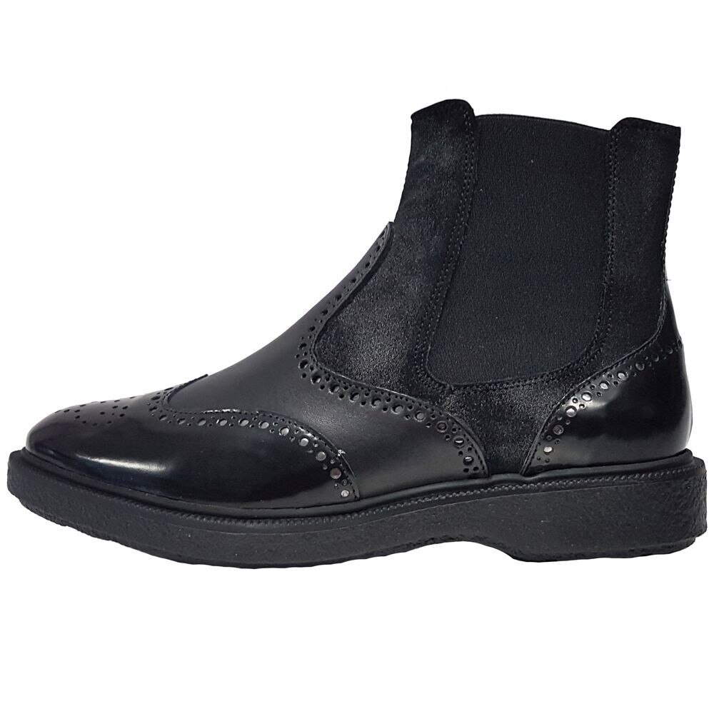 Ghete dama, din piele naturala, Geox, D745WD-01-06, negru, Negru