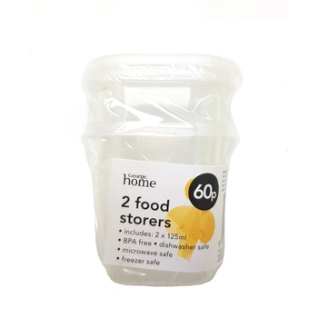 Set 2 recipiente stocare mancare bebelusi, copii , 125 ml, 65 mm, George England Set 2 recipiente stocare mancare bebelusi, copii , 125 ml, 65 mm, George England