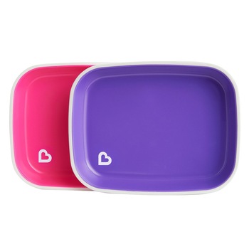 Set de 2 castroane antiderapante Munchkin Splash Plates, Roz/Mov Set de 2 castroane antiderapante Munchkin Splash Plates, Roz/Mov
