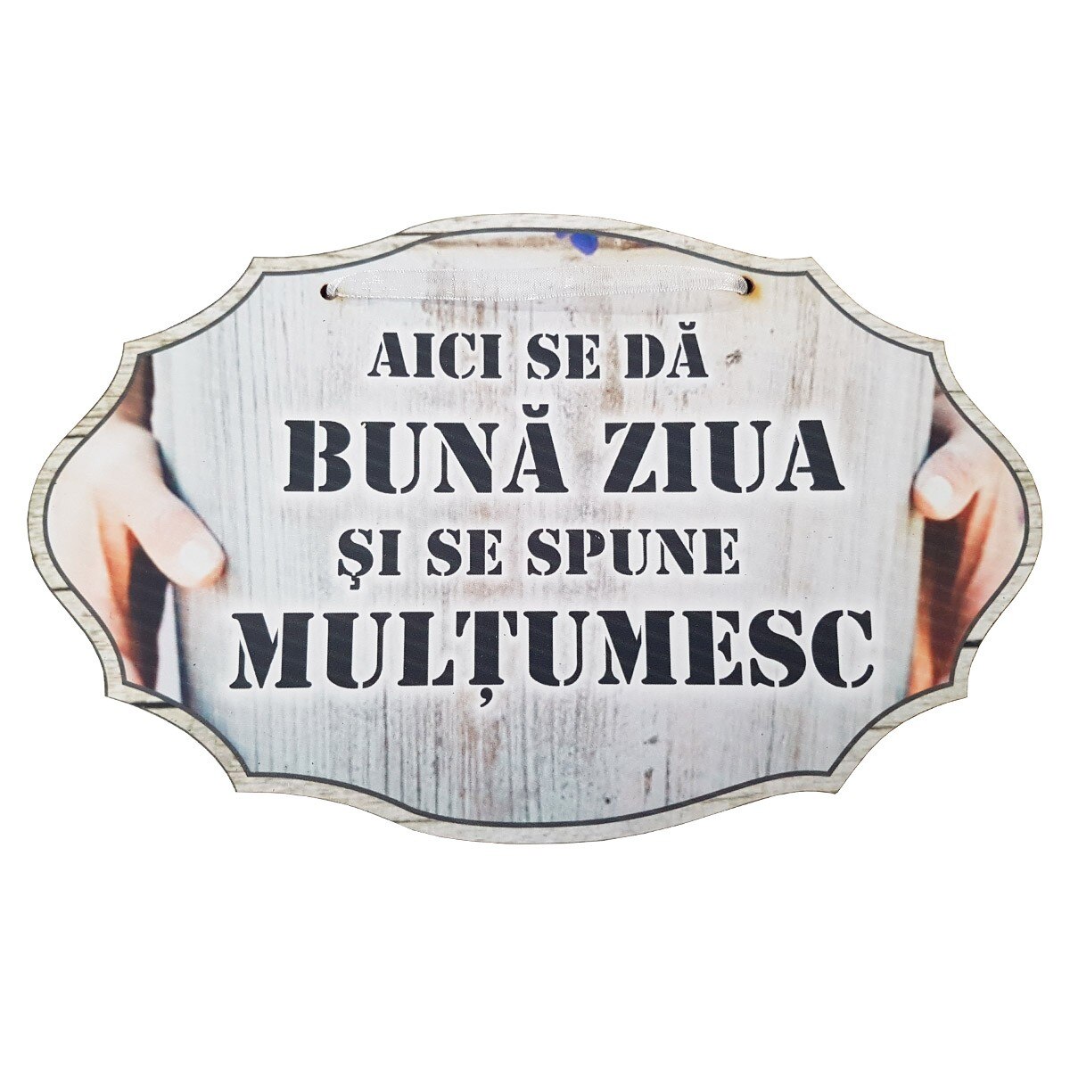 Tablita Buna Ziua, din lemn