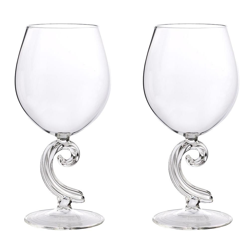 Set de 2 pahare de vin rosu ROXANA, Gabriela Seres, lucrate manual, handmade