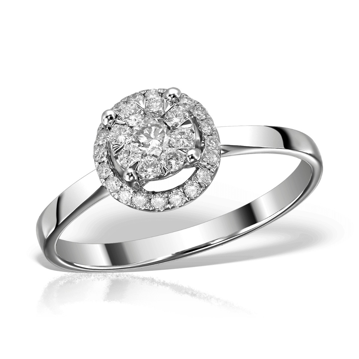 Inel logodna din aur 18K, diamante transparente de 0.21 carate, Teilor, marime 50 - eMAG.ro