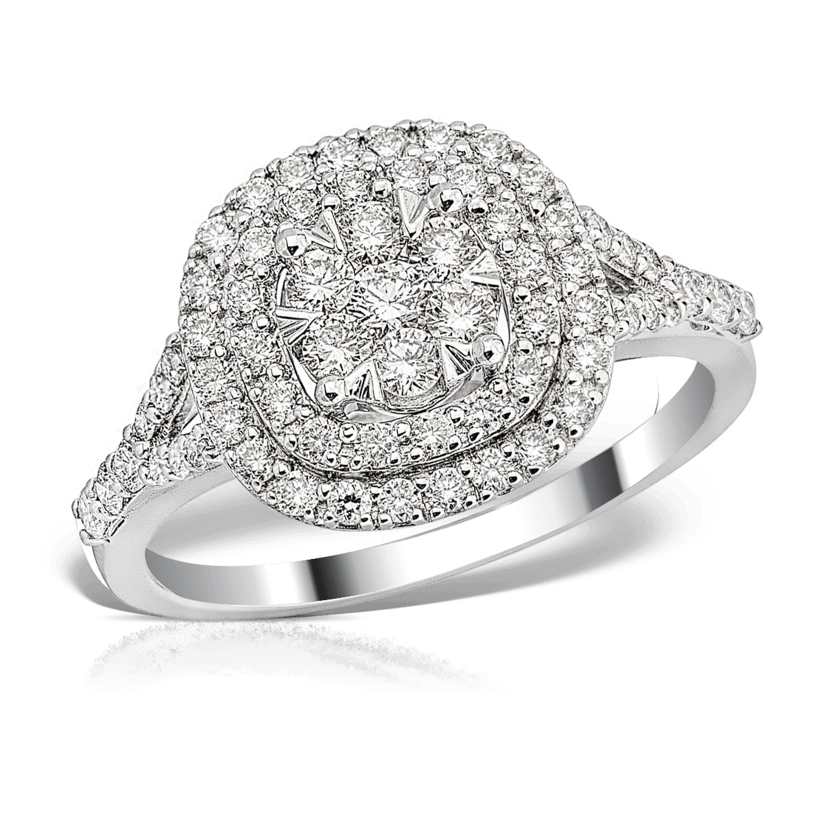 Inel logodna din alb diamante transparente de 1 carat, Teilor, marime - eMAG.ro