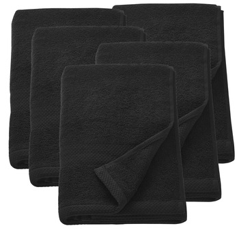 Set 5 prosoape frottir HTHT-1013, neu.haus, 70 x 140 cm, bumbac, negru Set 5 prosoape frottir HTHT-1013, neu.haus, 70 x 140 cm, bumbac, negru