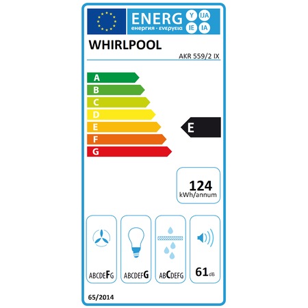Hota incorporabila decorativa Whirlpool AKR 559, 3 Trepte de viteza, Putere de absorbtie 368 mc/h, Inox