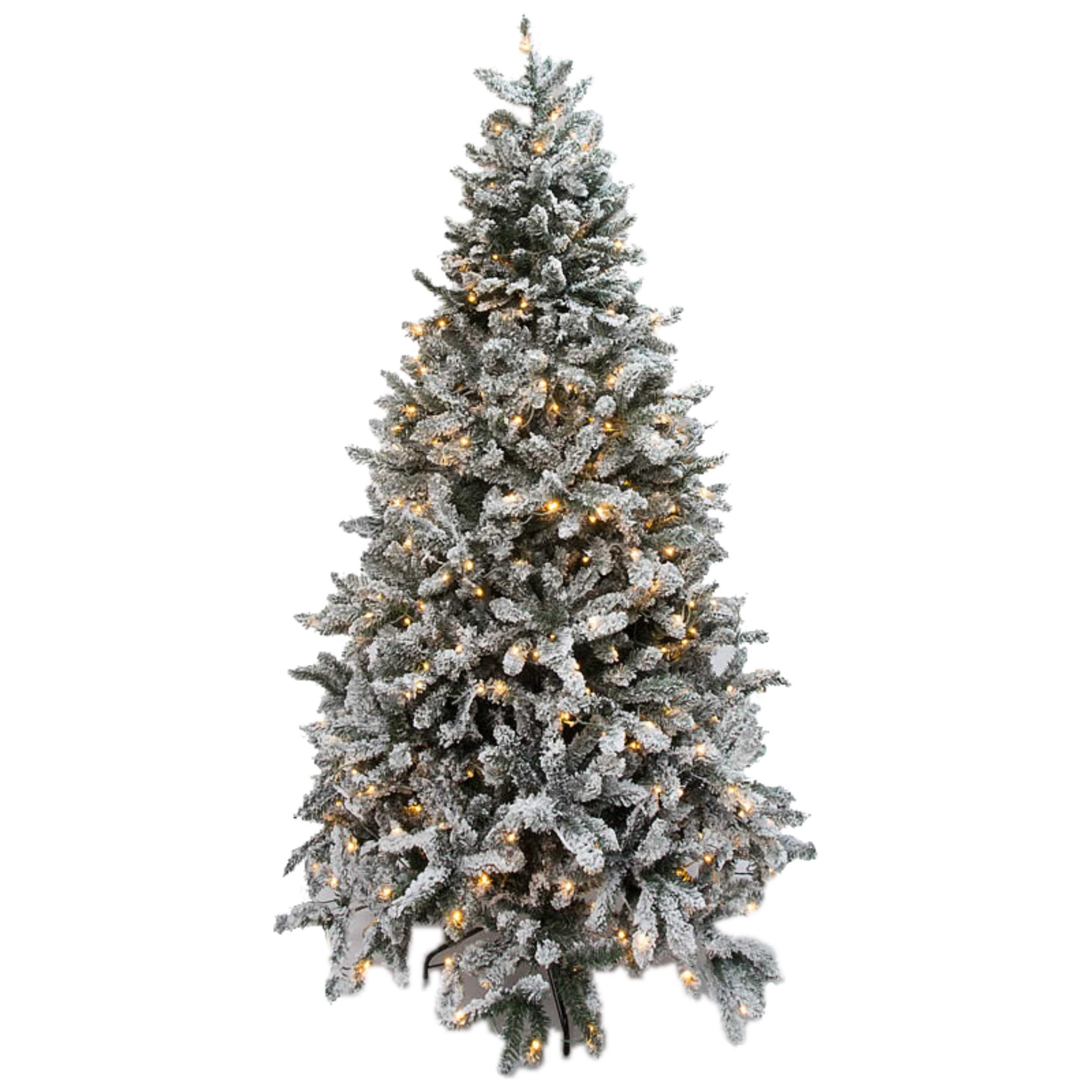 Brad artificial premium cu zapada si 700 leduri integrate, Flock Tree Deluxe LED, Royal Christmas, 240 cm