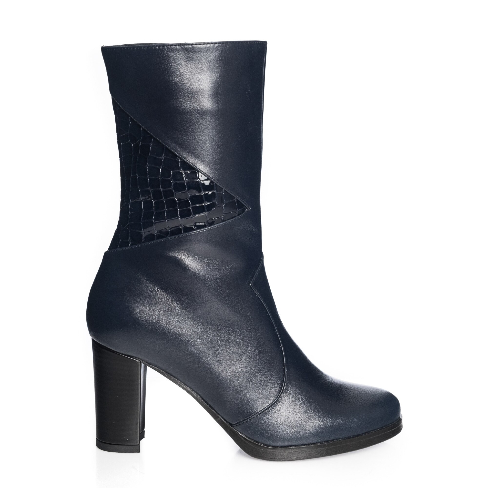Ghete dama din piele naturala - Blu Box + Croco - GX28 BBC