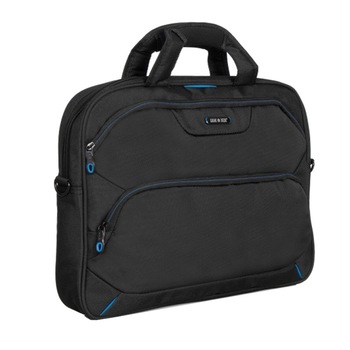 Geanta laptop Modena Lamonza, manere captusite, Negru/Albastru Geanta laptop Modena Lamonza, manere captusite, Negru/Albastru