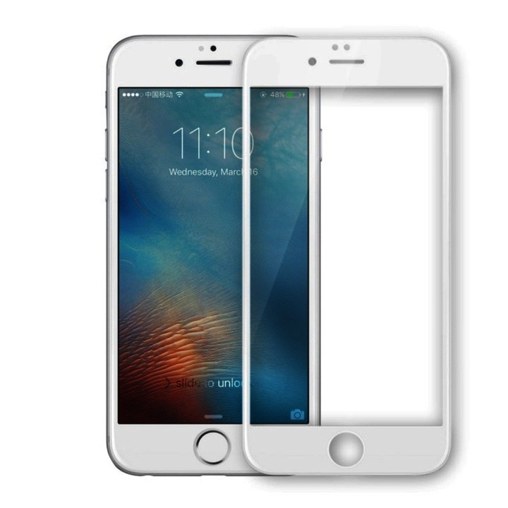 Стъклен протектор 5D Full Cover за IPhone 7/8 Plus (5,5"), Бял