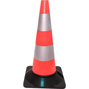 Con de semnalizare cu benzi reflectorizante Con de semnalizare cu benzi reflectorizante