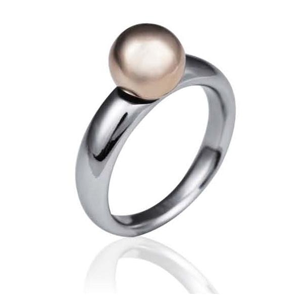 Inel otel inox cu biluta detasabila auriu lucios - BeSpecial 4592, Auriu