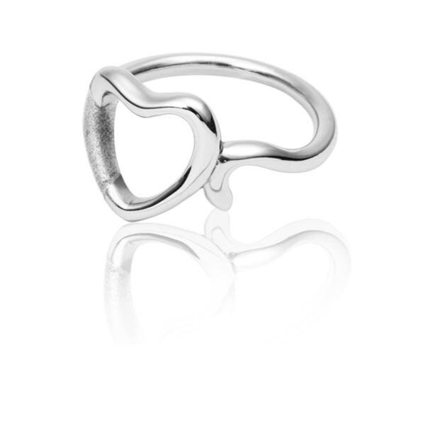Inel otel inox cu inimioara si cutiuta bijuterii - BeSpecial 4755, 16,9 mm (6,5 US), Argintiu
