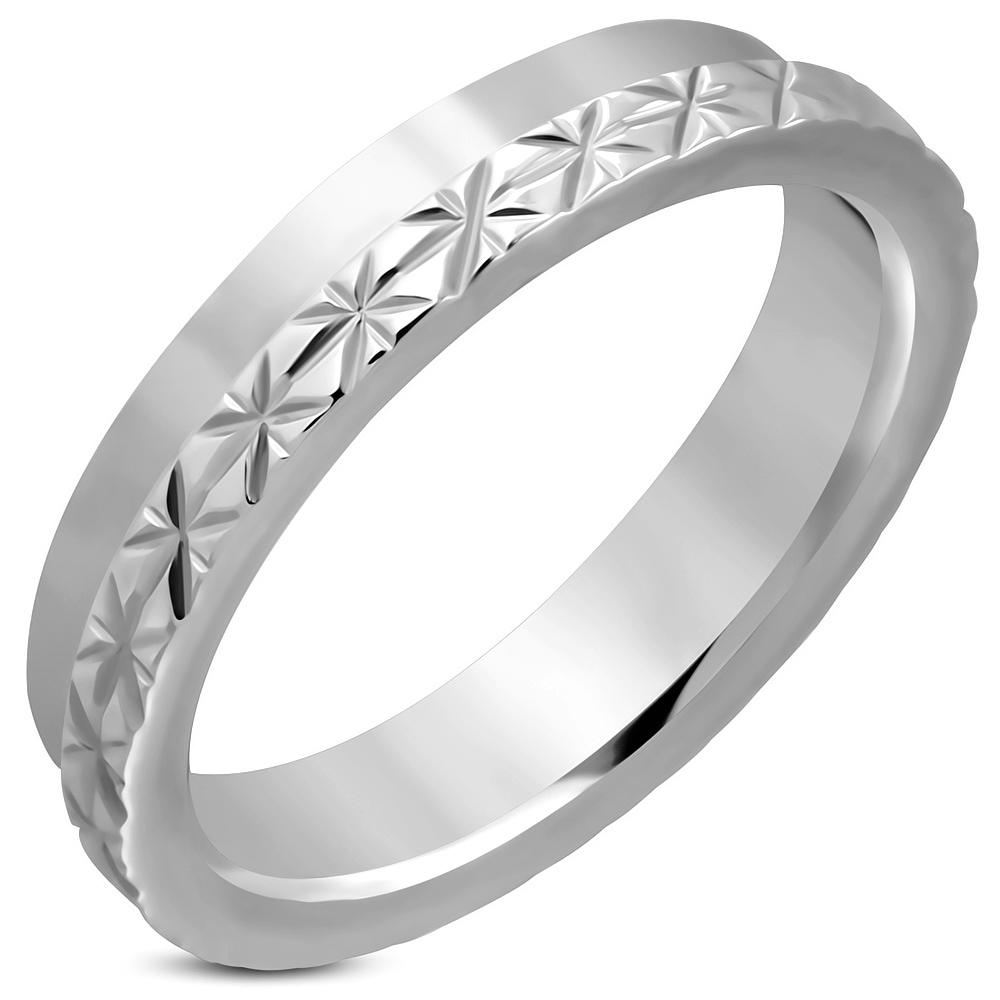 Inel elegant otel inox cu floricele - BeSpecial 5189, 16,5 mm (6 US), Argintiu