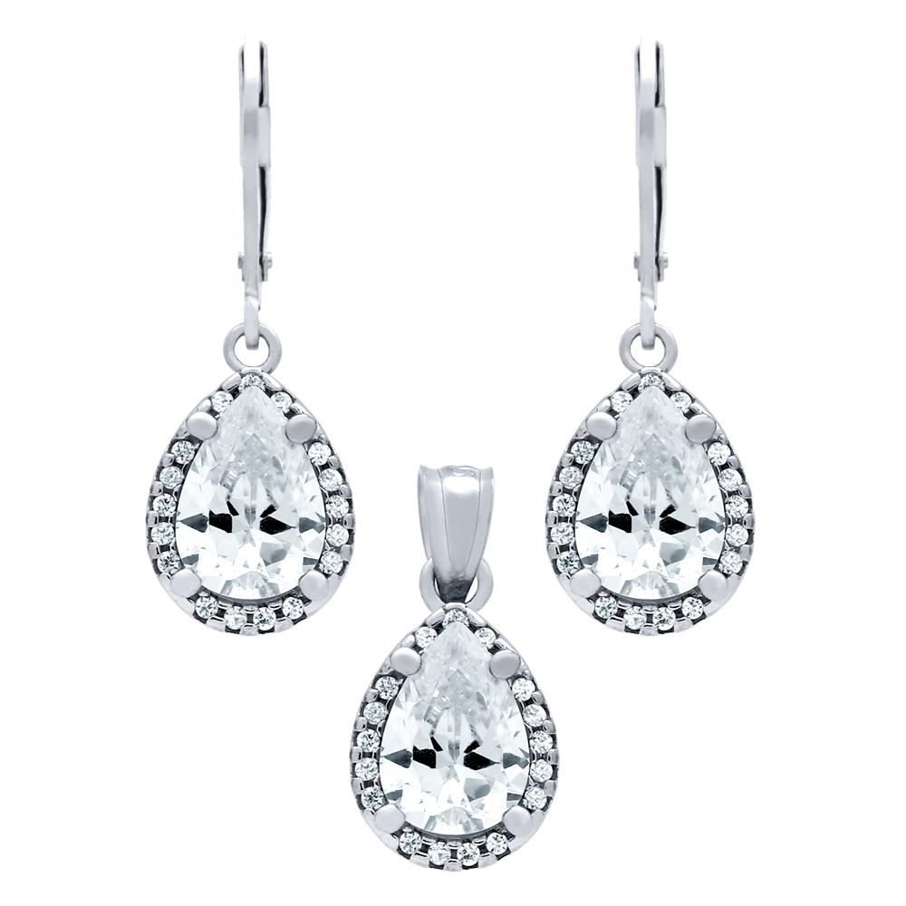 Set elegant din argint 925 picatura cu zirconii - Be Nature