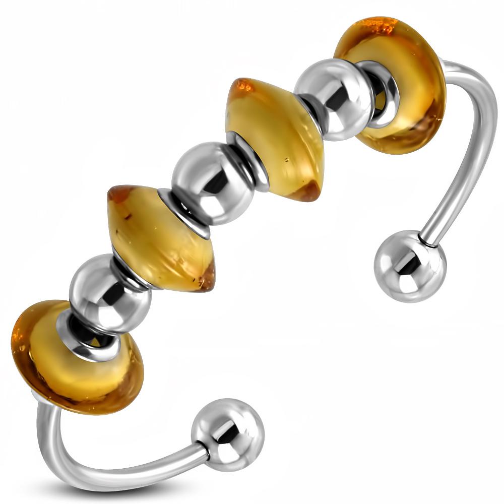 Bratara eleganta din otel cu charmuri galbene - BeSpecial 3241, 20, Galben