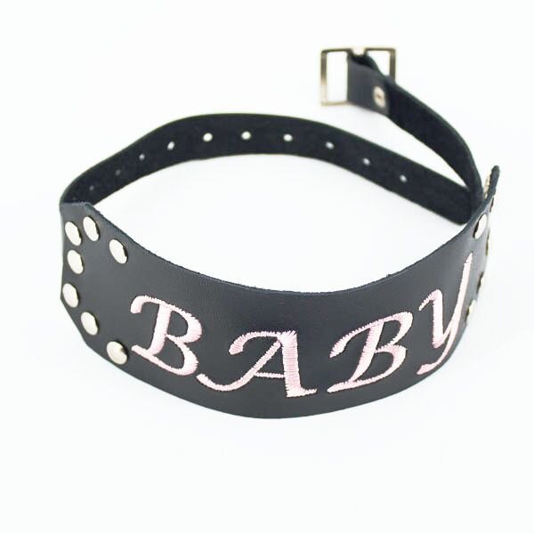 Choker din piele, Love Leather, Negru