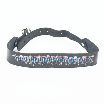 Choker din piele, Love Leather, Negru, Brodat Choker din piele, Love Leather, Negru, Brodat