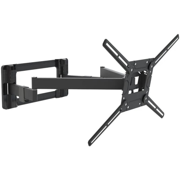 Стойка за стена Barkan 4800, За плосък / извит телевизор, 4 движения, 40"-90", 60 кг, Черна