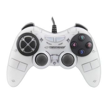 Controller Esperanza EGG105W Fighter, cu vibratii, PC, Alb Controller Esperanza EGG105W Fighter, cu vibratii, PC, Alb