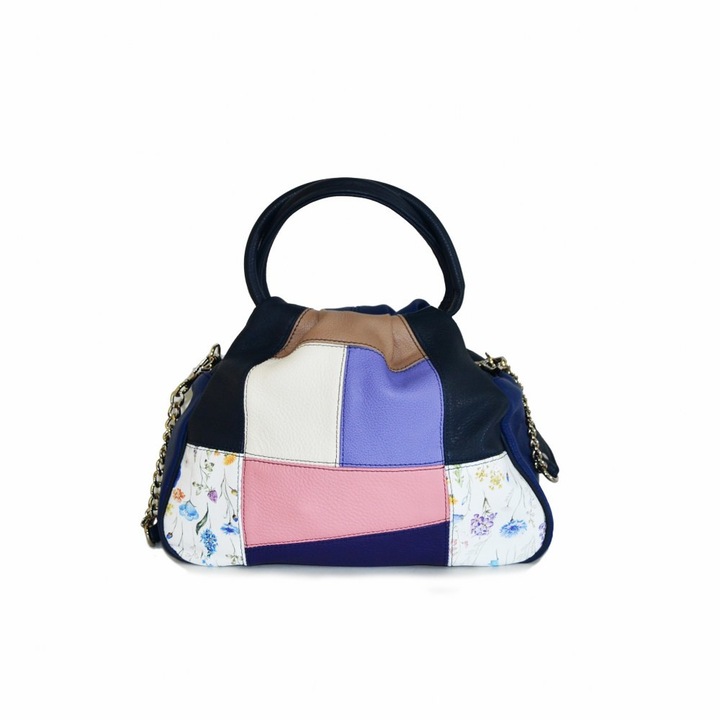 Zea Női táska, natúr bőr, kék