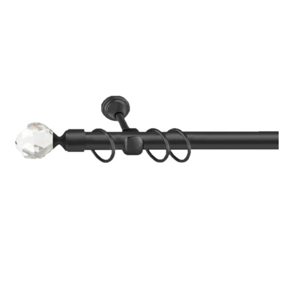 Galerie simpla Kula Crystal Negru, grosime 19mm,negru, 400 cm