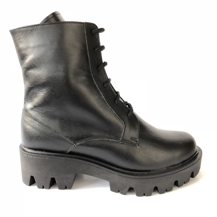 Ghete dama 115A, Negre, Piele Naturala