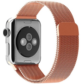 Curea iUni compatibila cu Apple Watch 1/2/3/4/5/6, 44mm, Milanese Loop, Otel Inoxidabil, Rose Gold Curea iUni compatibila cu Apple Watch 1/2/3/4/5/6, 44mm, Milanese Loop, Otel Inoxidabil, Rose Gold