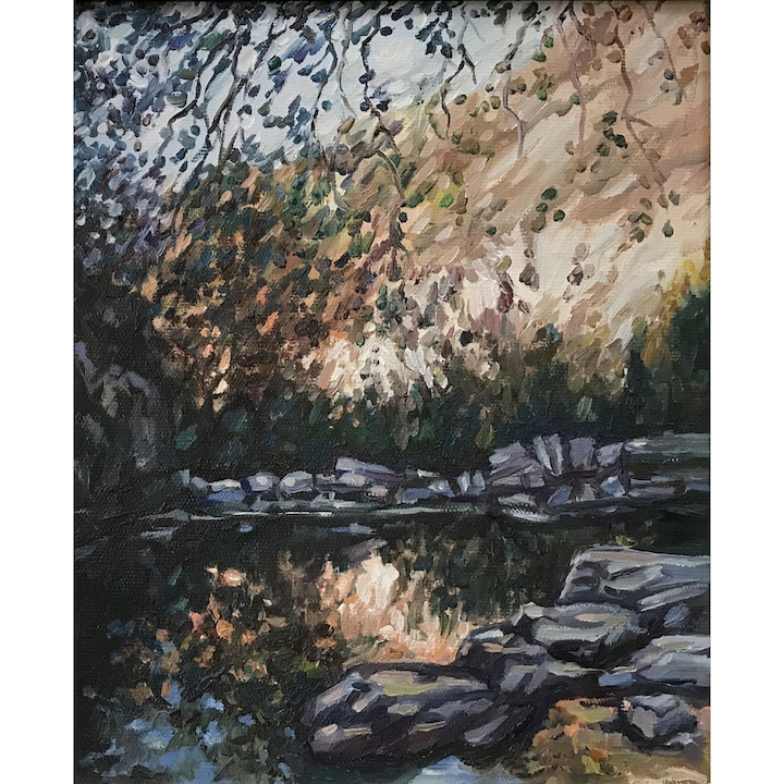 Картина с маслени бои Пейзаж по залез, 32x37 см от PenichArt ателие и галерия