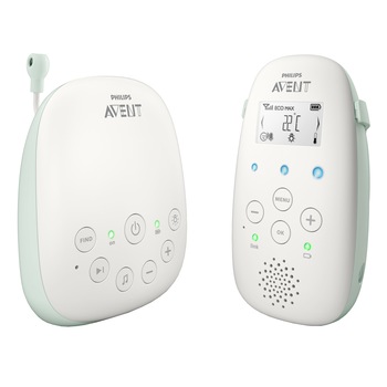 Monitor Audio cu sistem DECT de monitorizare pentru copii Philips Avent SCD711/52, functie Talkback, senzor de temperatura, lumina de veghe si cantece de leagan Monitor Audio cu sistem DECT de monitorizare pentru copii Philips Avent SCD711/52, functie Talkback, senzor de temperatura, lumina de veghe si cantece de leagan