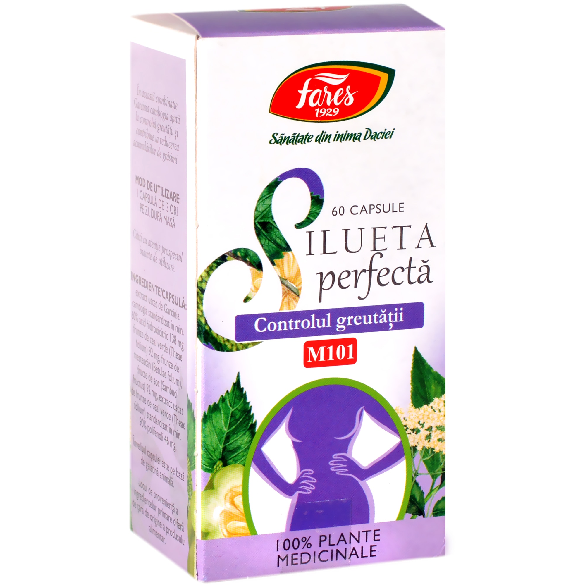 Silueta Perfectă controlul greutății, M101,60 capsule, Fares