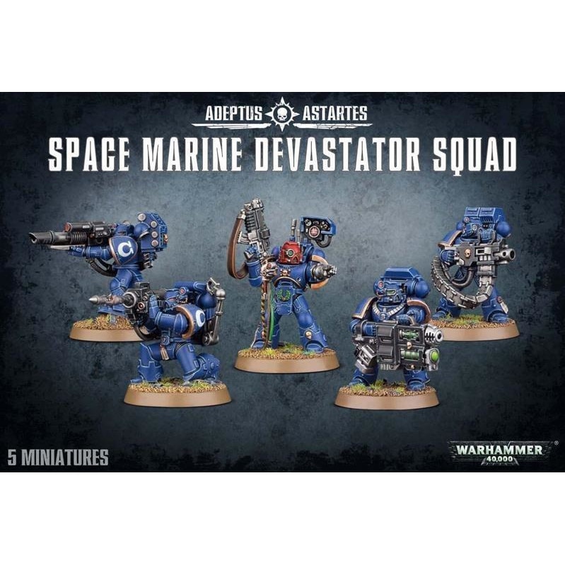 Joc de societate cu miniaturi Warhammer 40.000 - Space Marine Devastator Squad , limba engleza, extensie