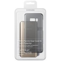 Pachet Starter Kit 1 Samsung Galaxy S8+ (G955): Baterie externa + Cablu si Adaptor + Husa Clear Cover + 2 x Folie protectie ecran