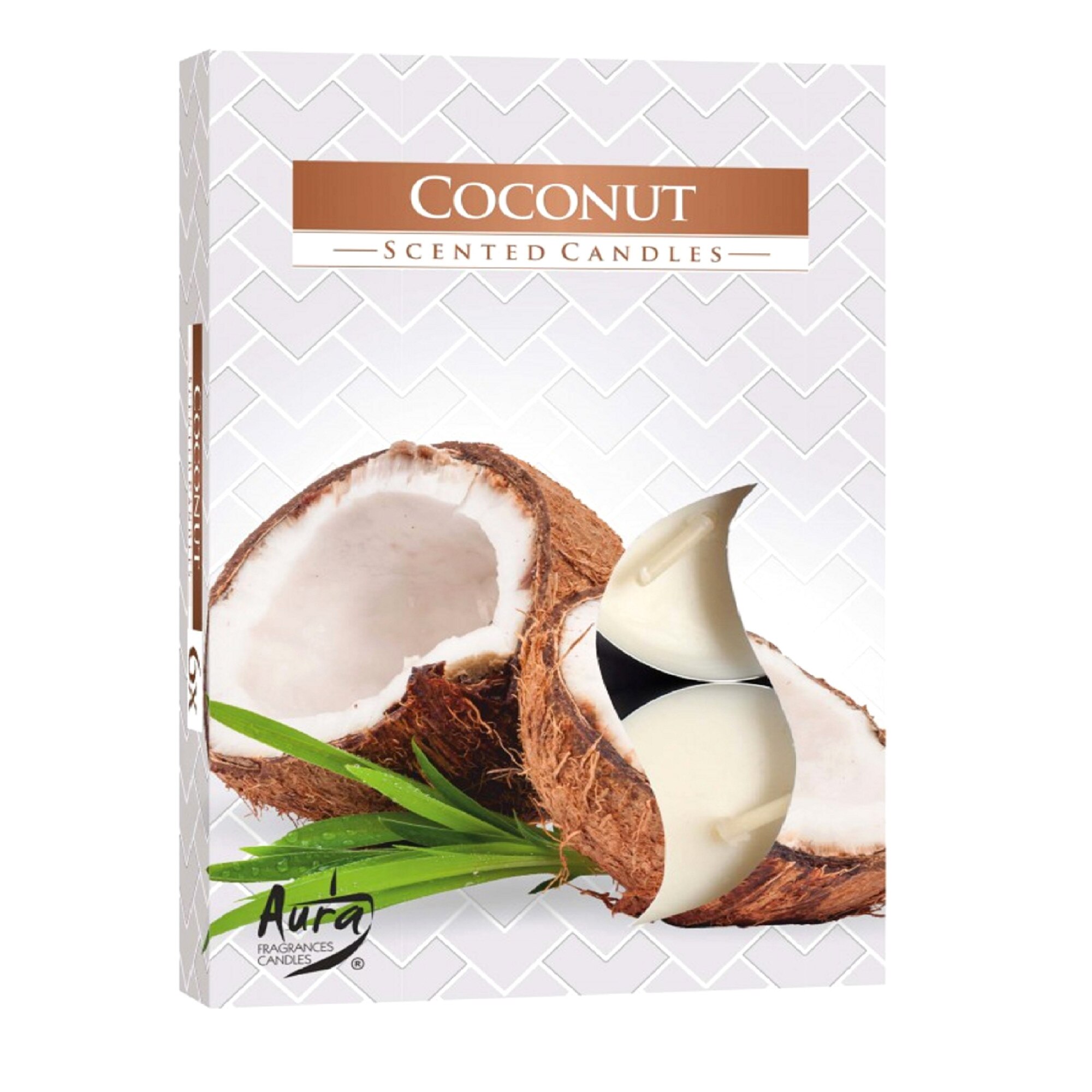 Set 6 Lumanari Pastila Parfumate Nuca de Cocos 4.00x4.00 cm