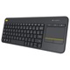 Клавиатура Безжична Logitech K400 Plus Dark, Touchpad, PC-to-TV control, Black