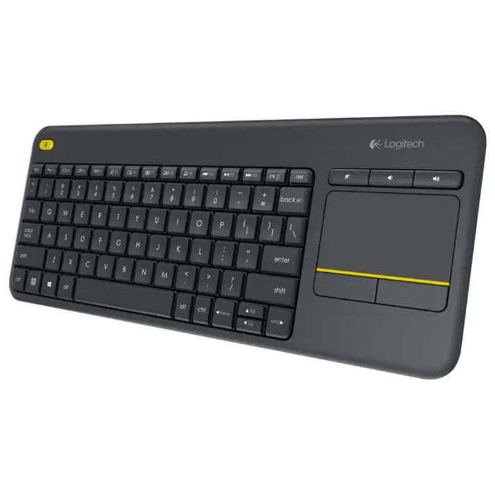 Клавиатура Безжична Logitech K400 Plus Dark, Touchpad, PC-to-TV control, Black