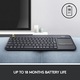 Tastatura Wireless Logitech K400 Plus Dark, Touchpad, USB, Black