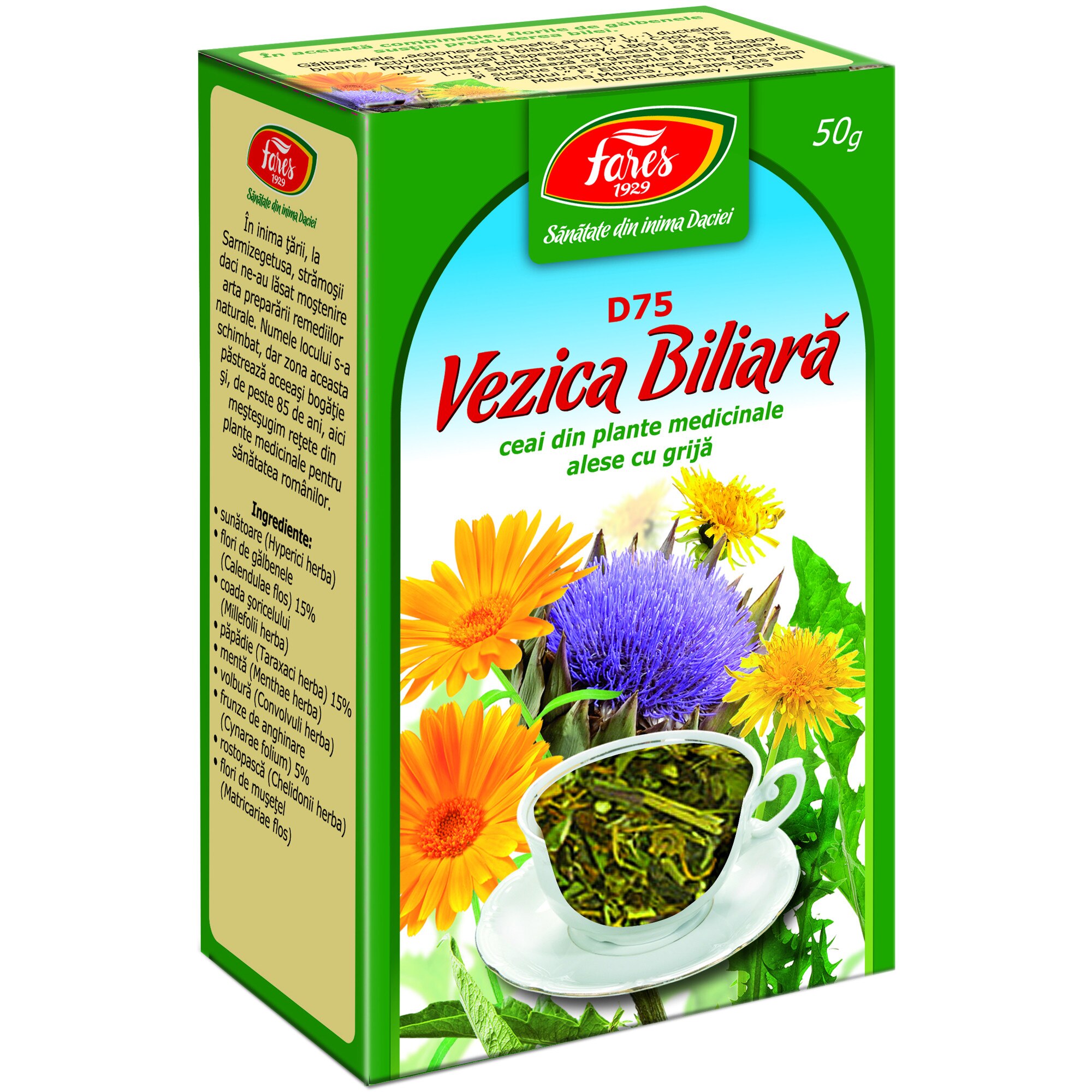 Ceai Din Plante Medicinale Pentru Vezica Biliara 50g Fares Emag Ro