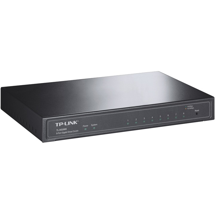 Суич TP-LINK TL-SG2008, 8 x 10/100/1000Mbps