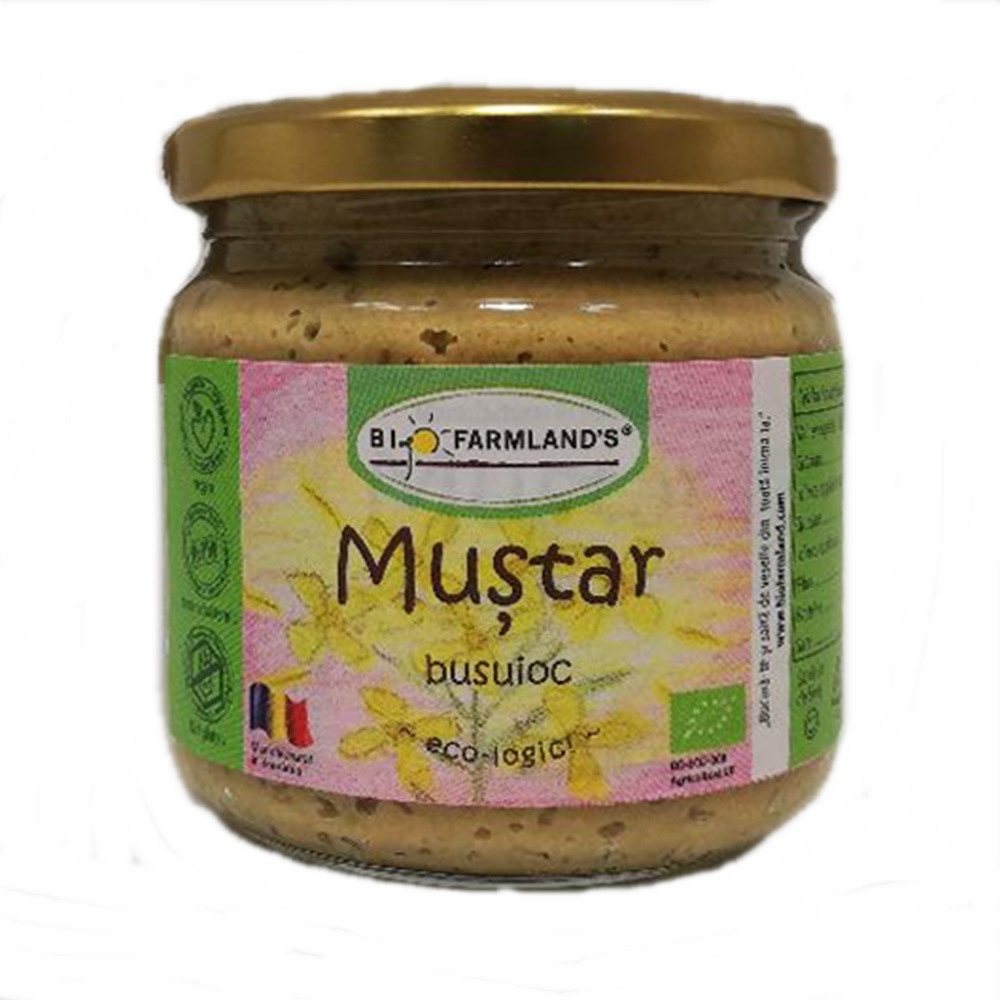 Mustar cu Busuioc 195g Bio/ECO, RAW, VEGAN Biofarmland