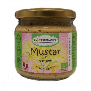 Mustar cu Busuioc 195g Bio/ECO, RAW, VEGAN Biofarmland Mustar cu Busuioc 195g Bio/ECO, RAW, VEGAN Biofarmland