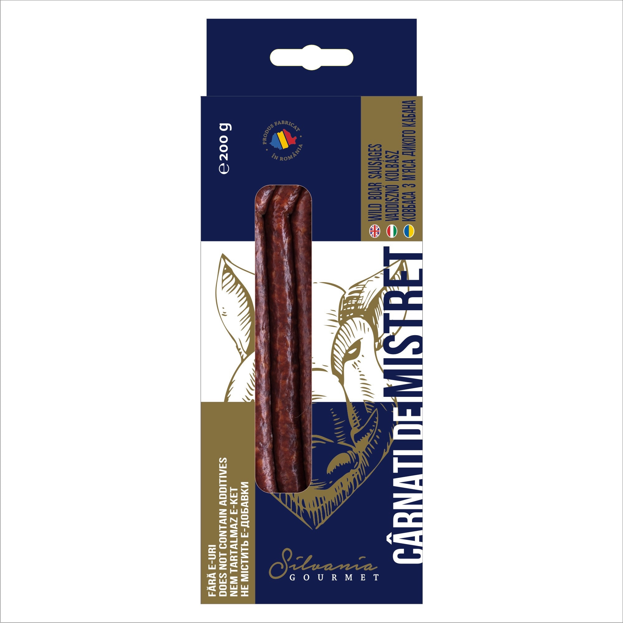 Carnati mistret, Silvania Gourmet, 200 gr fara E-uri