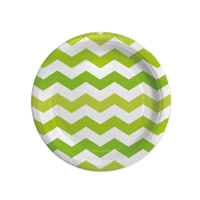 Farfurii 18 cm Zig Zag Verde 8 bucati/set Big Party