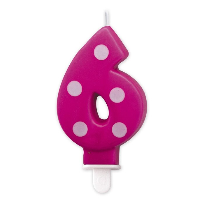 Lumanare Pois Fuxia Nr. 6 Big Party